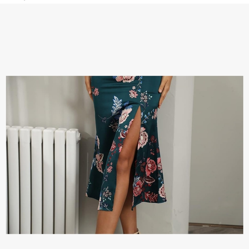 Satin Floral Dress